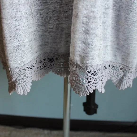 A'reve Anthropologie Women's Light Gray Sheer Back Bow Tank Top ~S~ - Picture 4 of 9